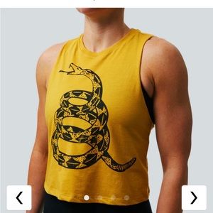 Born Primitive Womens GADSDEN FLAG CROP Large.